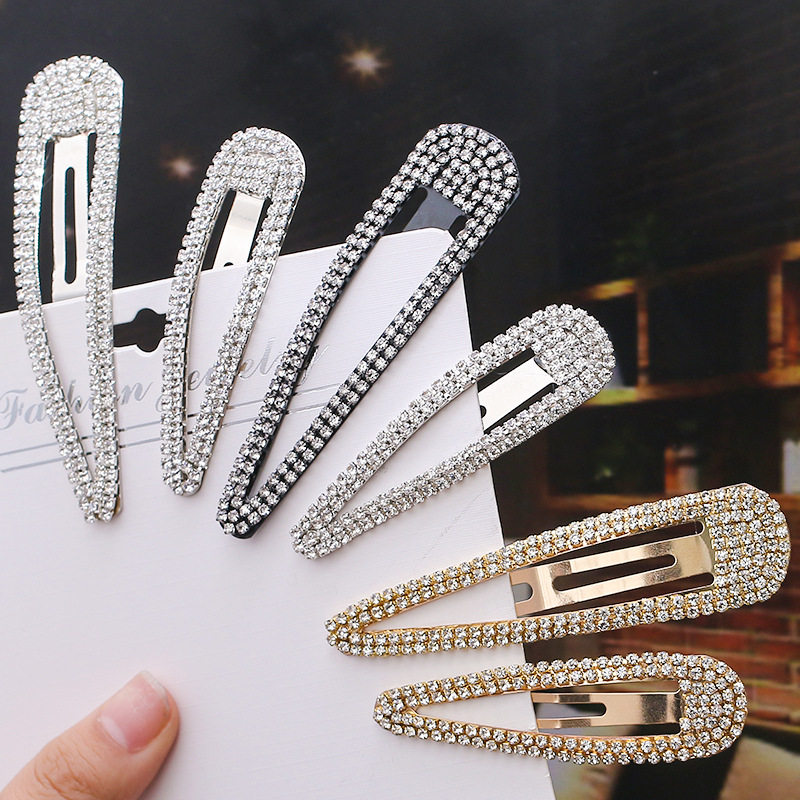 Bobby Pin Bulk - Elegant Metal Drop Rhinestone Hairpin Women