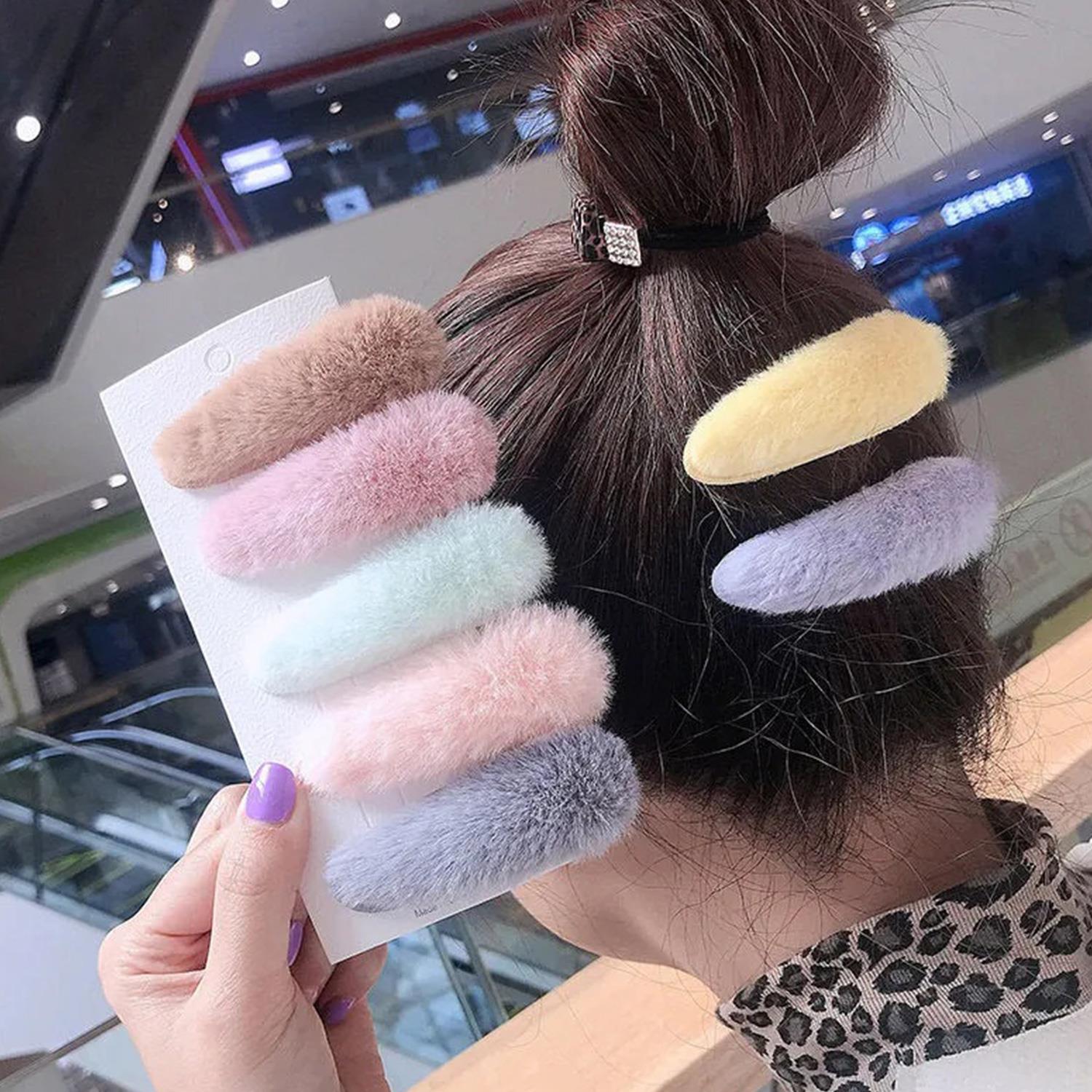Bobby Pin Bulk - 2pcs Cute Fluffy Hairpins Plush Hair