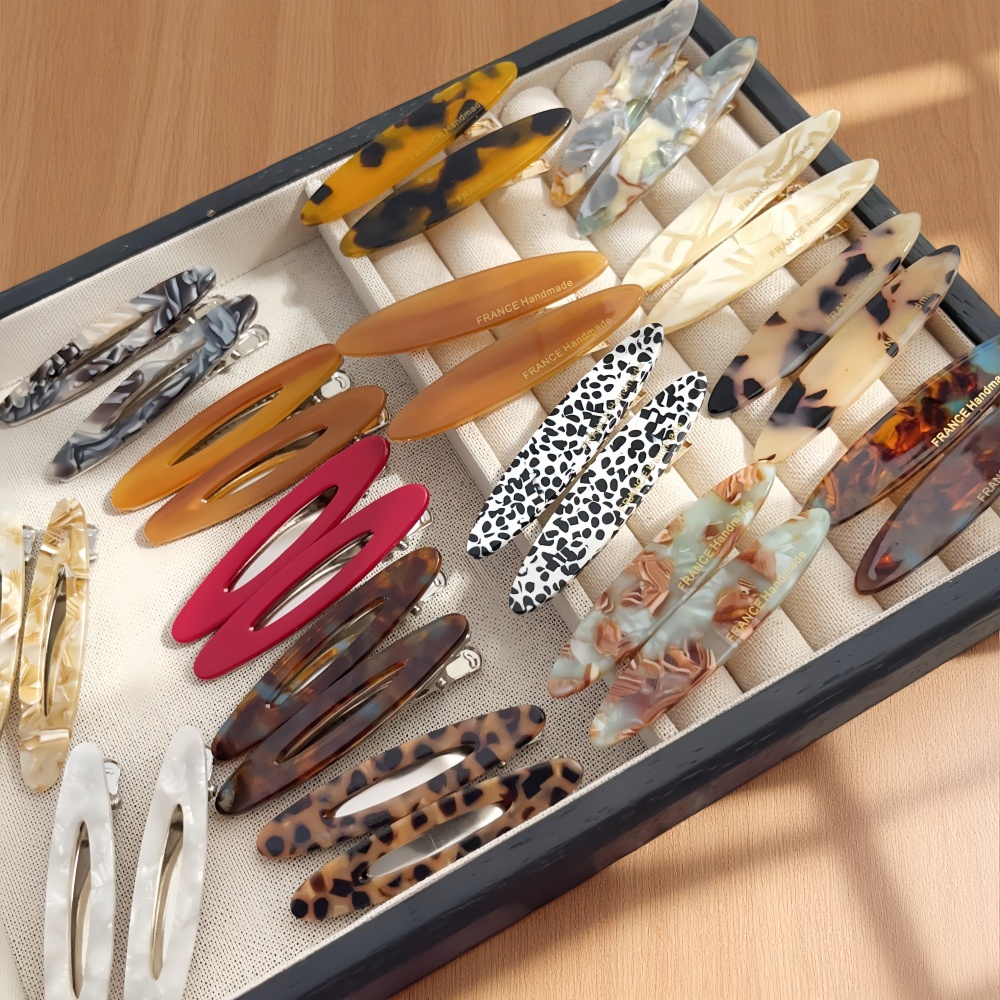 Bobby Pin Bulk - 2pcs/Set Elegant Acetate Oval Hairpins Barrettes
