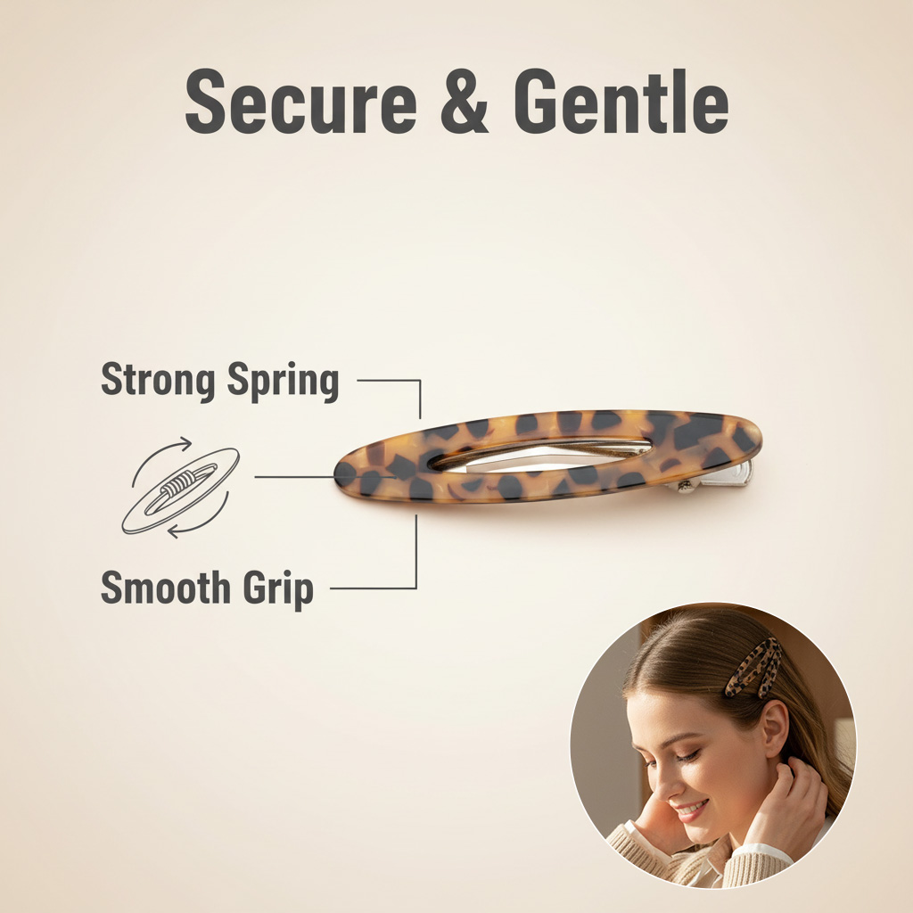 2pcs/Set Elegant Acetate Oval  - Bobby Pin Bulk recension och pris